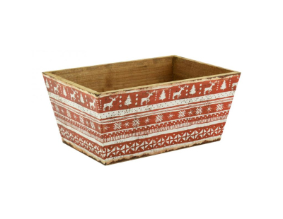 Corbeille rectangulaire en bois Christmas
