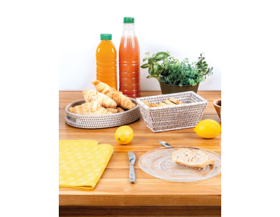 Corbeille rectangulaire en rotin Banneton (Blanc)