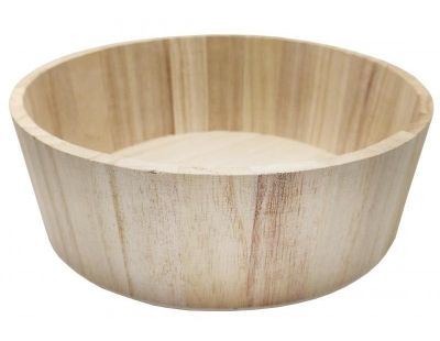 Corbeille ronde en bois naturel 22 cm (Lot de 3)