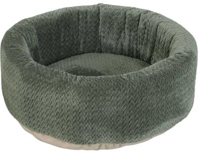 Corbeille ronde pour chat en fourrure Olympe 54 cm (Kaki)