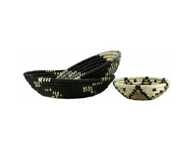 Corbeilles rondes en jonc (Lot de 3)