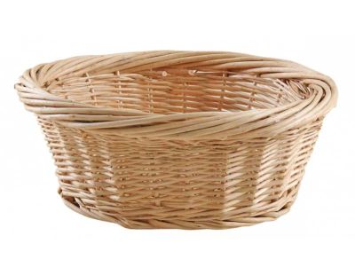 Corbeille ronde en osier blanc 37 cm