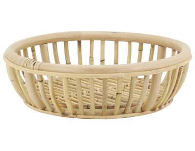 Corbeille ronde en rotin naturel