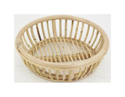 Corbeille ronde en rotin naturel