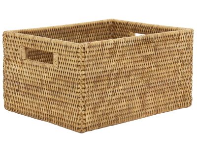 Panier de rangement en rotin naturel (34 x 26 x 18 cm)