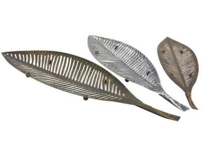 Corbeilles Feuilles en métal laqué (Lot de 3)