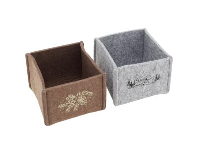 Corbeilles carrées en feutrine (Lot de 2)
