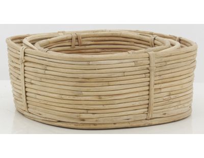Corbeilles carrées en rotin naturel (Lot de 3)