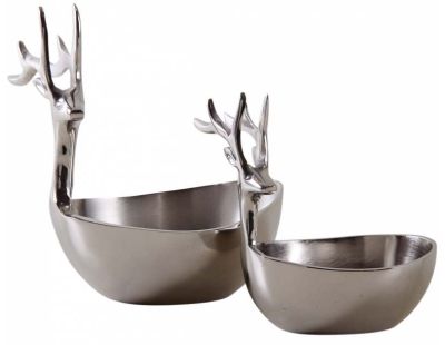 Corbeilles cerf en aluminium (Lot de 2)