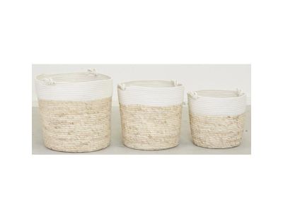 Corbeilles en maïs et coton (lot de 3)