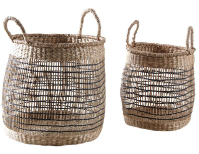 Corbeilles de rangement en jacinthe (Lot de 2)