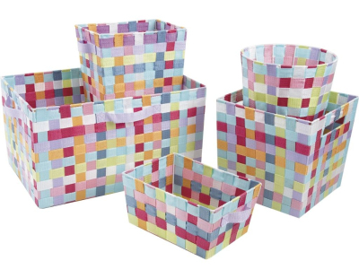 Corbeilles de rangement en nylon (Lot de 5)