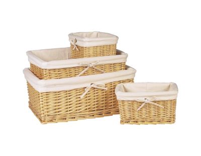 Corbeilles de rangement en osier miel