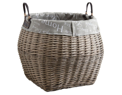 Corbeilles de rangement en osier gris (Lot de 2)