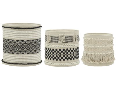 Corbeilles de rangement rondes en coton (Lot de 5)