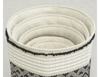 Corbeilles de rangement rondes en coton (Lot de 5)