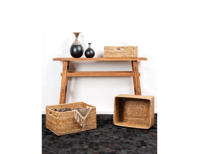 Corbeilles de rangement en rotin (Lot de 2) (Rotin naturel)