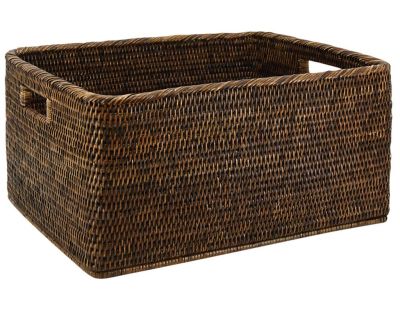 Corbeilles de rangement en rotin (Lot de 2) (Rotin antique)