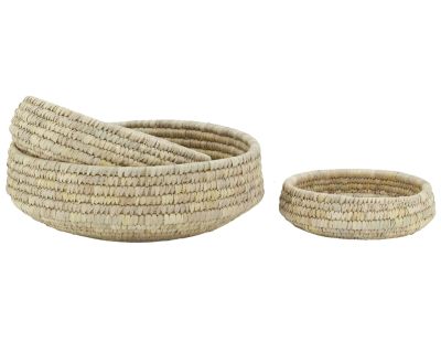 Corbeilles rondes en jonc naturel (Lot de 3)