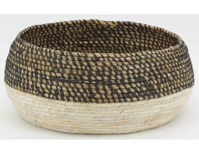 Corbeilles rondes en jonc naturel et teinté