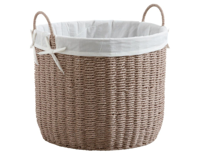 Corbeilles rondes en papier cordé taupe (Lot de 3)