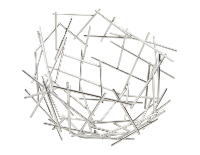 Corbeille à fruits ronde en métal (Bowl argenté)