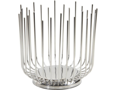 Coupe à fruits ronde en métal (Haute argentée)