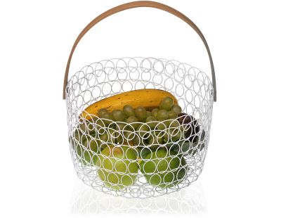 Corbeille à fruits ronde fil métallique 24 cm (Blanc)