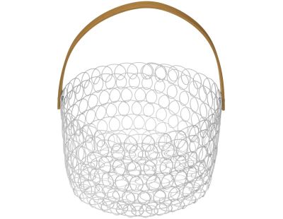 Corbeille à fruits ronde fil métallique 24 cm (Blanc)