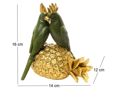 Couple de perroquet sur ananas décoratif
