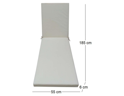 Coussin pour bain de soleil déhoussable Monte Carlo (Ivoire)