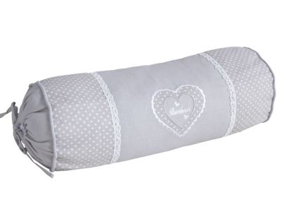 Coussin boudin gris en coton et lin