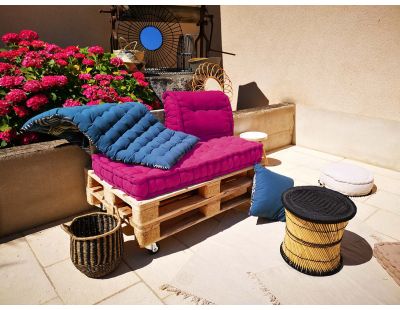 Coussin cale-rein en coton coloré (Fuchsia)