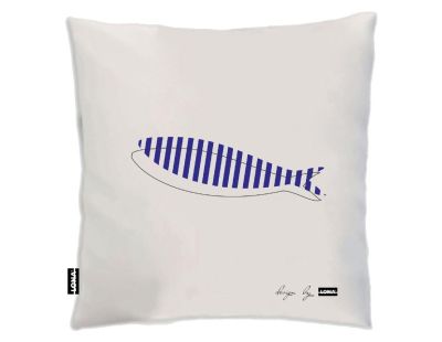 Coussin 100% coton 50 cm Poisson (Poisson bleu)