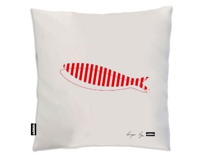 Coussin 100% coton 50 cm Poisson (Poisson rouge)