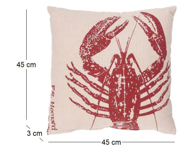 Coussin en coton Sea 45 x 45 cm (Homard rouge)