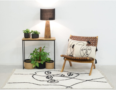 Coussin en coton Visage (45 x 45 cm)