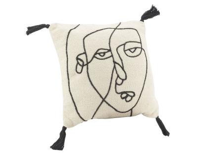 Coussin en coton Visage (45 x 45 cm)