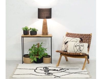 Coussin en coton Visage (50 x 30 cm)