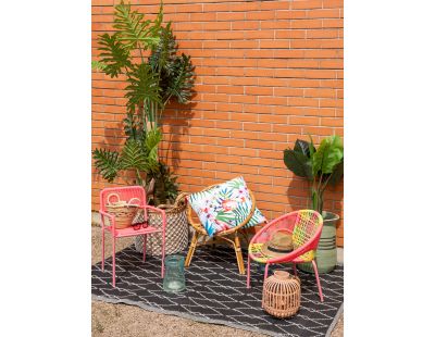 Coussin déhoussable motif flamant rose