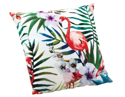 Coussin déhoussable motif flamant rose