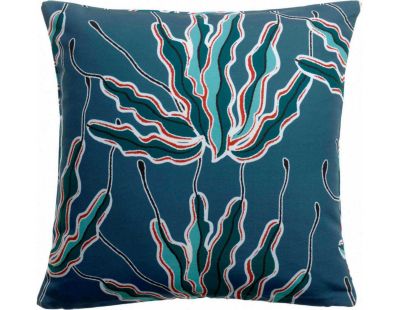 Coussin extérieur imprimé Alga Indigo (45 x 45 cm)