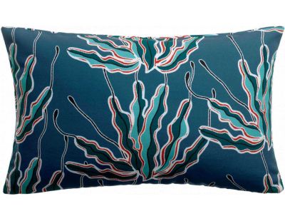 Coussin extérieur imprimé Alga Indigo (65 x 40 cm)