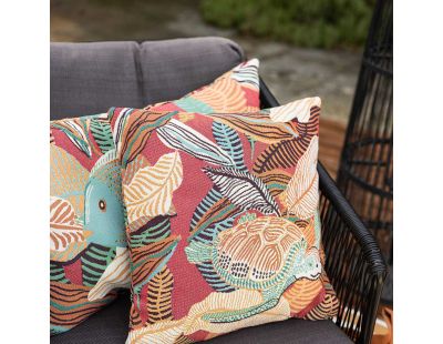 Coussin extérieur en polypropylène Dori papaye (45 x 45 cm)