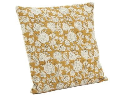 Coussin à fleurs jaune et blanc