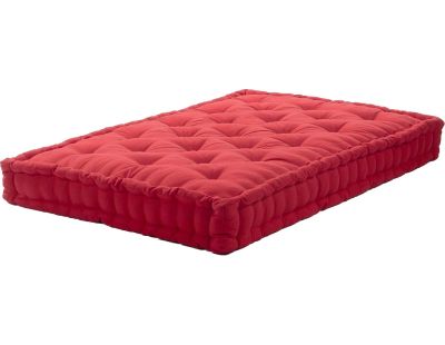 Coussin de palette en coton coloré 120 x 80 cm (Rouge)