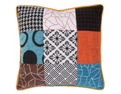 Coussin patchwork en tissu déhoussable 40x40 cm