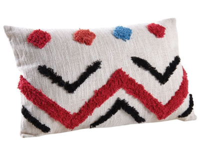 Coussin rectangulaire en coton tufté