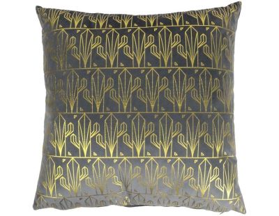 Coussin en velours imprimé Gold déhoussable 40 cm (Gris)