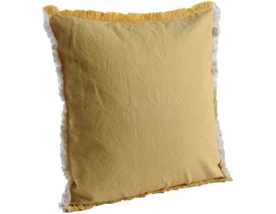 Coussin en coton avec franges (Jaune)
